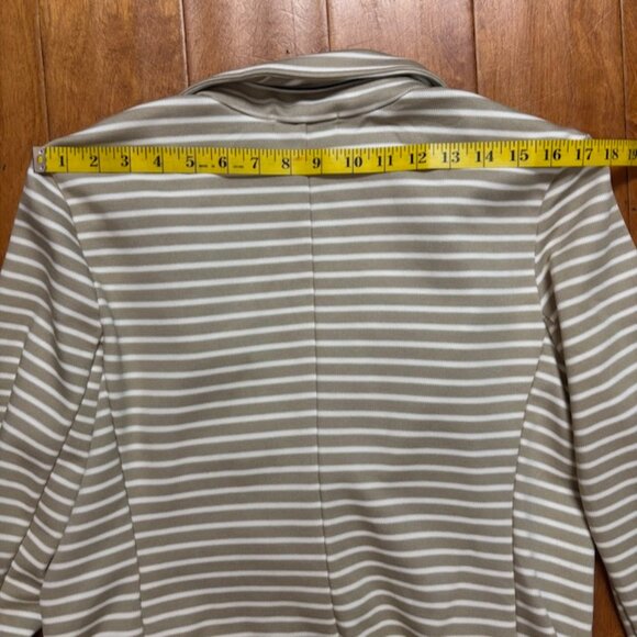 Banana Republic Womens Pique Striped Knit Blazer Size L Preppy Academia Coastal - Picture 15 of 15